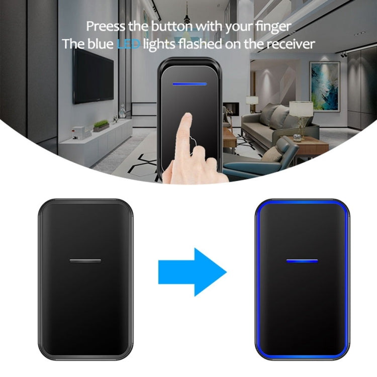 CACAZI Home Smart Digital Wireless Doorbell Remote Electronic Doorbell Elderly Pager, Style: UK Plug(Black) - free shipping - PMC TechLife - Order now!