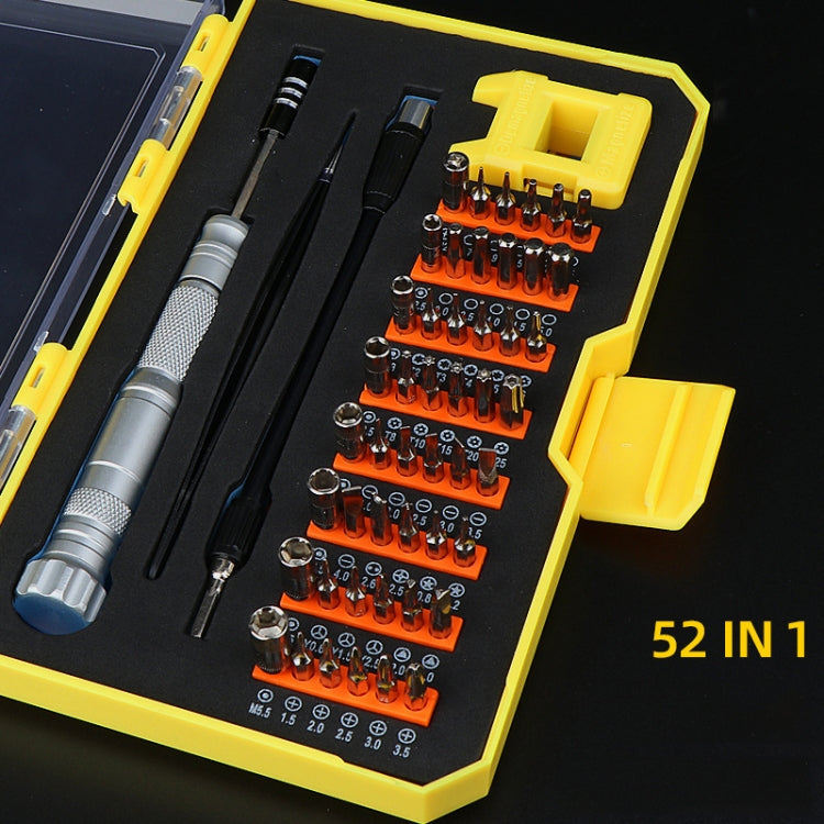Obadun 9802B 52 in 1 Aluminum Alloy Handle Hardware Tool Screwdriver Set Home Precision Screwdriver Mobile Phone Disassembly Tool(Yellow Box) - free shipping - PMC TechLife - Order now!