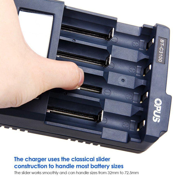 OPUS BT-C3100 Smart Smart Digital Intelligent 4-Slot Battery Charger(UK Plug) - free shipping - PMC TechLife - Order now!