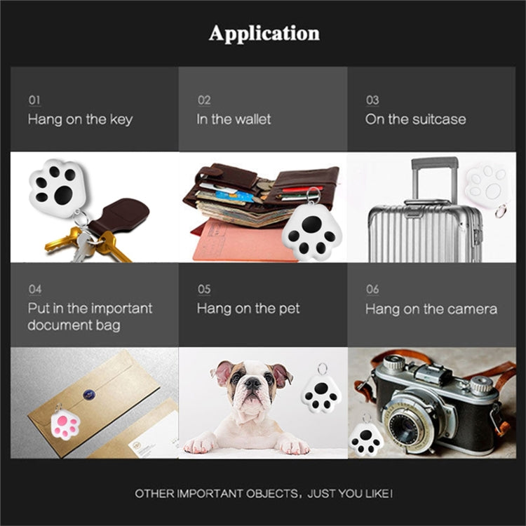 2 PCS HYC-09 Dog Paw Bluetooth Anti-Lost Device Pet Tracking Locator Keychain Smart Search Two-Way Alarm(Pink) - Anti-lost Alarm by PMC TechLife | Online Shopping South Africa | PMC TechLife
