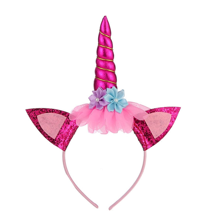 Unicorn Headband Children Birthday Festival Party Hair Accessories(Rose Red 1) - Holiday Decorations by PMC TechLife | Online Shopping South Africa | PMC TechLife
