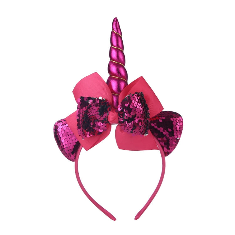 2 PCS F036 Unicorn Headband Children Birthday Festival Party Hair Accessories(Rose Red) - Holiday Decorations by PMC TechLife | Online Shopping South Africa | PMC TechLife