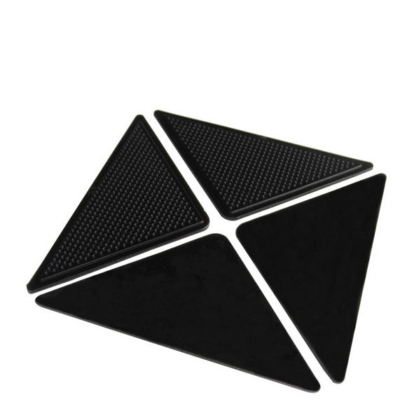 4 PCS/Set Recyclable Anti-Slip Washable Rug Carpet Mat for Home Bath Living Room(Black) - Cushions & Pillows by PMC TechLife | Online Shopping South Africa | PMC TechLife