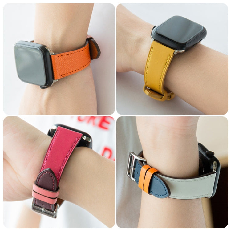 Cowhide Leather Strap Watch Band For Apple Watch Ultra 49mm&Watch Ultra 2 49mm / Series 9&8&7 45mm / SE 3&SE 2&6&SE&5&4 44mm / 3&2&1 42mm(Dark Brown) - Watch Bands by PMC TechLife | Online Shopping South Africa | PMC TechLife | Buy Now Pay Later Mobicred