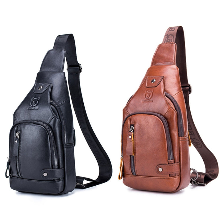 BULL CAPTAIN 129 First-Layer Cowhide Men Soft Chest Bag Outdoor Casual Messenger Bag(Black) - free shipping - PMC TechLife - Order now!