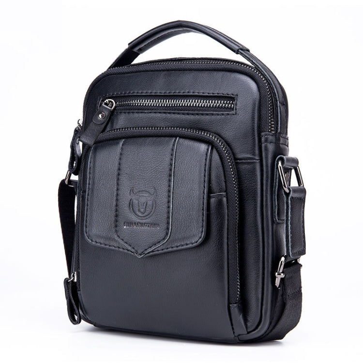 BULL CAPTAIN 777 Men Leather Shoulder Bag First-Layer Cowhide Retro Large Capacity Satchel(Black) - free shipping - PMC TechLife - Order now!