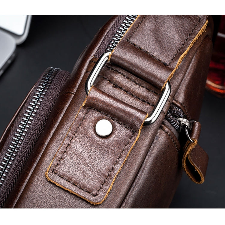 BULL CAPTAIN 777 Men Leather Shoulder Bag First-Layer Cowhide Retro Large Capacity Satchel(Black) - free shipping - PMC TechLife - Order now!