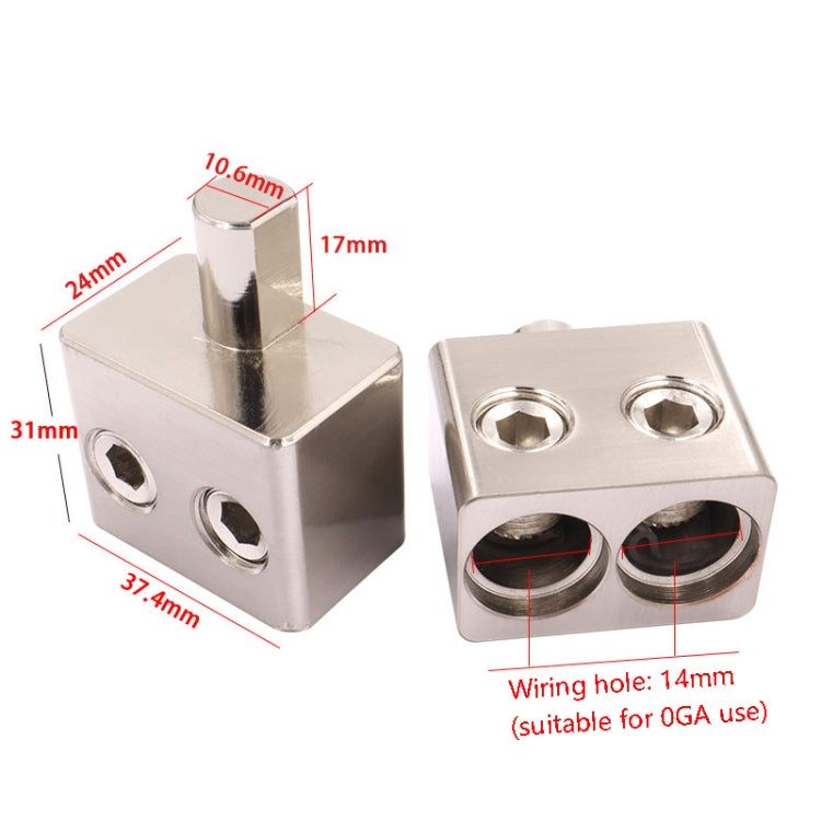 2 PCS RT54 Car Audio Amplifier 1 Point 2 Splitter High Power Supply Terminal - Car Amplifiers by PMC TechLife | Online Shopping South Africa | PMC TechLife