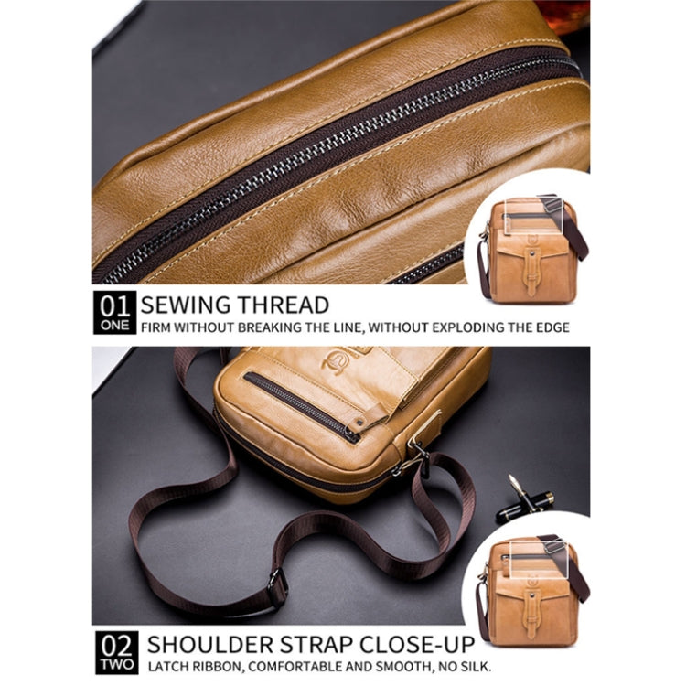 BULL CAPTAIN 053 Men Messenger Bag Cowhide Large Capacity Briefcase, Specification���Small (Dark Brown) - Single-shoulder Bags by BULL CAPTAIN | Online Shopping South Africa | PMC TechLife | Buy Now Pay Later Mobicred