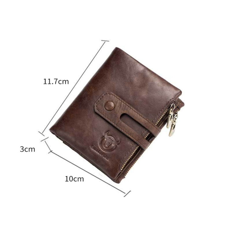 BULL CAPTAIN 021 Leather Men Vertical Wallet Short Multi-Function Wallet(Brown) - Wallets by BULL CAPTAIN | Online Shopping South Africa | PMC TechLife | Buy Now Pay Later Mobicred