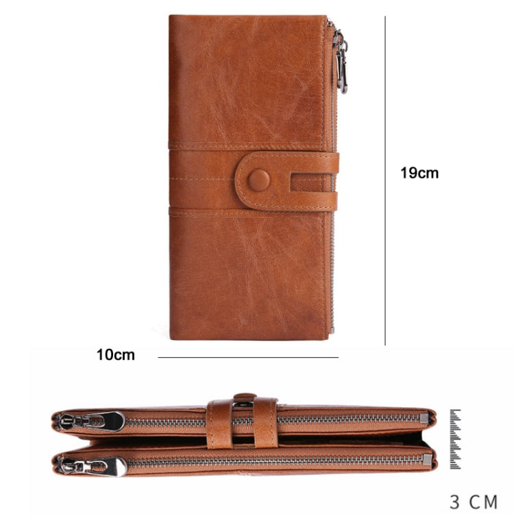 Retro Ladies RFID Wallet Leather Long Mobile Phone Bag(Purple Coffee color) - Antimagnetic RFID Package by PMC TechLife | Online Shopping South Africa | PMC TechLife | Buy Now Pay Later Mobicred