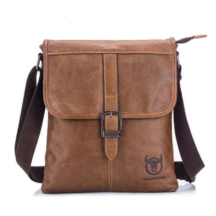 BULL CAPTAIN 034 Men Leather Shoulder Bag Sports Outdoor First-Layer Cowhide Bag(Brown) - free shipping - PMC TechLife - Order now!