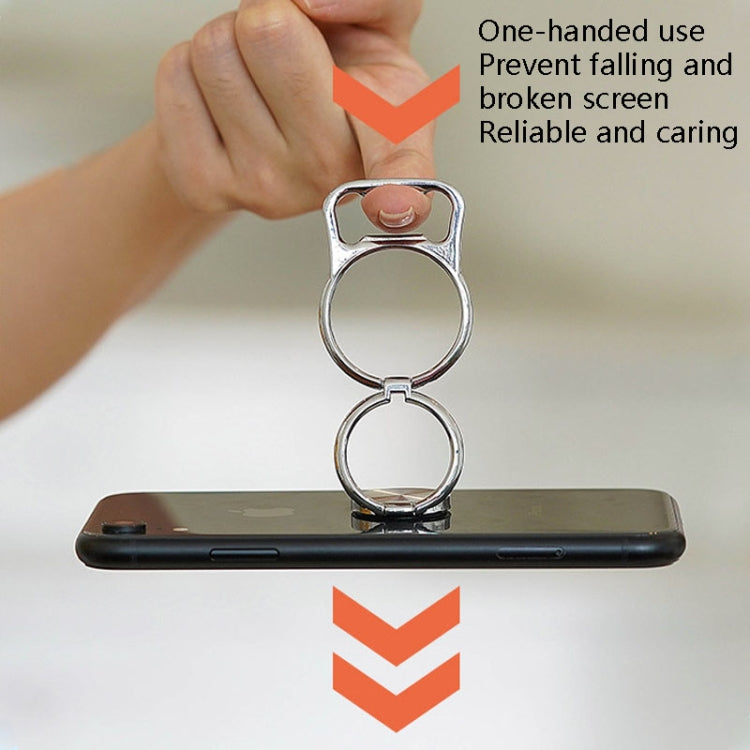 3 PCS Bottle Opener Folding Metal Mobile Phone Bracket Ring Buckle Bracket Car Magnets Live Desktop Bracket(Rose Gold) - Ring Holder by PMC TechLife | Online Shopping South Africa | PMC TechLife