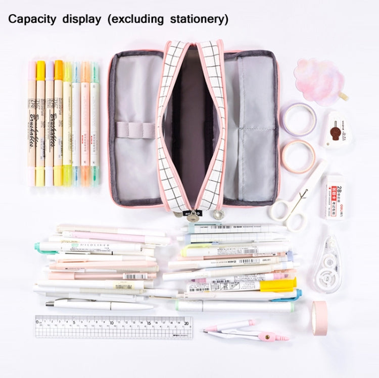 Angoo Double-Open Multi-Layer Stationery Pencil Case Multifunctional Cosmetic Bag(Palm Black And White) - Pen Holder by Angpoo | Online Shopping South Africa | PMC TechLife | Buy Now Pay Later Mobicred