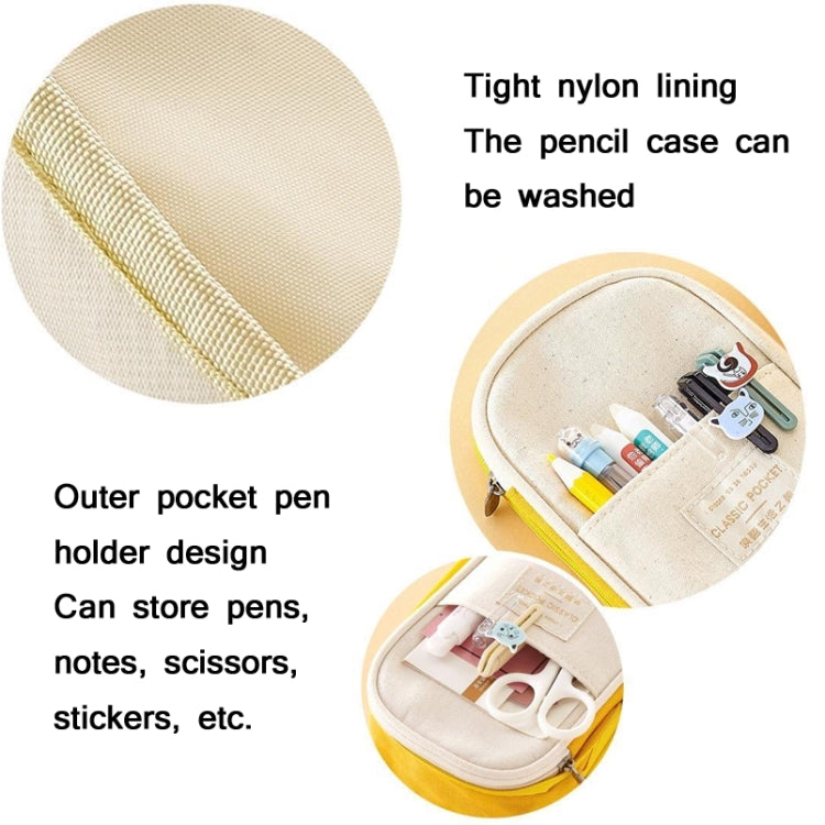 Angoo Cotton And Linen Large Capacity Pencil Stationery Bag(572 Navy / Beige) - Pen Holder by Angoo | Online Shopping South Africa | PMC TechLife | Buy Now Pay Later Mobicred