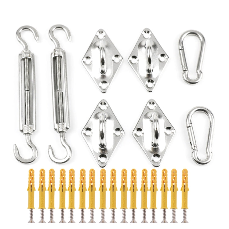 24 PCS / Set Outdoor Rectangle Shade Sail 304 Stainless Steel Accessories Outdoor Shade Flower Basket Screws Diamond Door Buckle - Tents & Accessories by PMC TechLife | Online Shopping South Africa | PMC TechLife