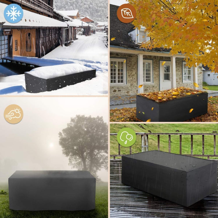 Outdoor Oxford Cloth Furniture Cover Garden Dustproof Waterproof And UV-Proof Table And Chair Protective Cover, Size: 255x130x80cm(Black) - Dust Covers by PMC TechLife | Online Shopping South Africa | PMC TechLife | Buy Now Pay Later Mobicred