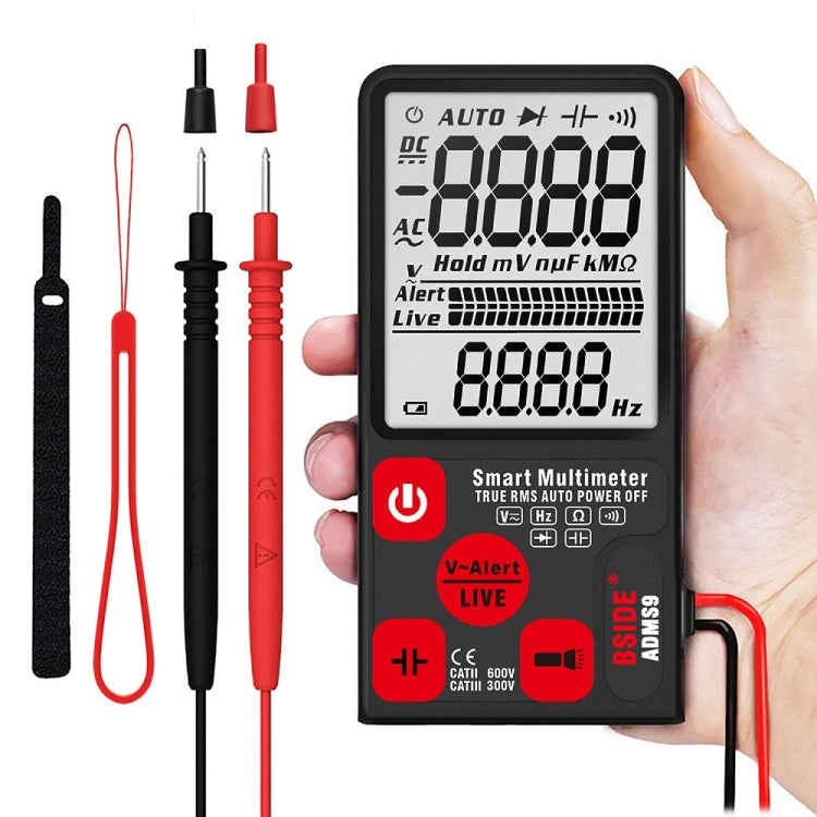 BSIDE ADMS9 Large-Screen Display Intelligent Automatic No Gear Shifting Ultra-Thin Digital Multimeter(Ordinary Screen) - Digital Multimeter by BSIDE | Online Shopping South Africa | PMC TechLife | Buy Now Pay Later Mobicred