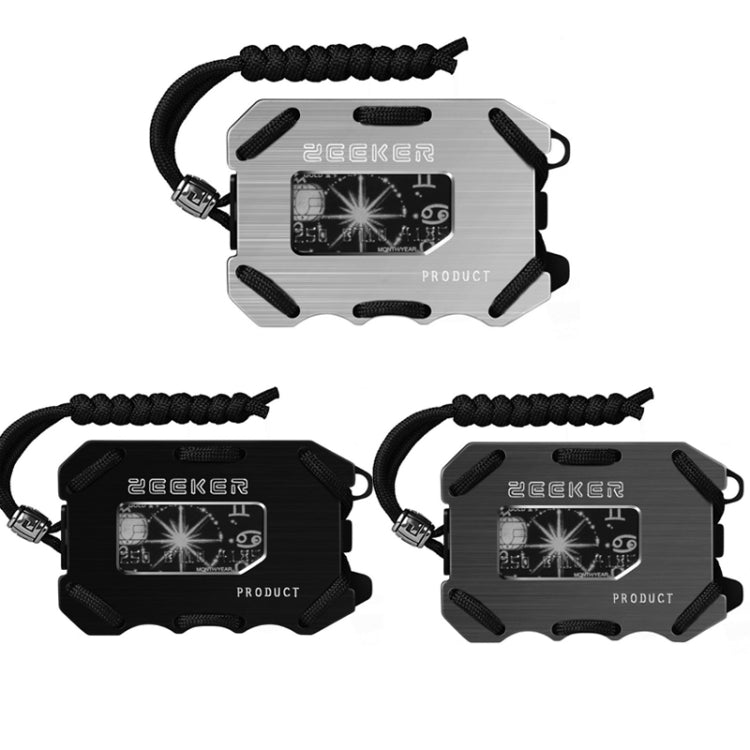 ZEEKER Metal Card Holder RFID Multifunctional EDC Wallet Large Capacity Minimalist Card Holder With Bottle Opener Function, Colour: Black Brushed - free shipping - PMC TechLife - Order now!