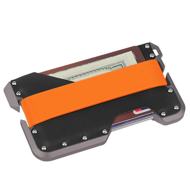 JK02 Metal Card Holder RFID Anti-Theft  Leather Wallet EDC Multifunctional Stainless Steel Aluminum Alloy Card Holder(Gray + Black  + Orange) - Antimagnetic RFID Package by PMC TechLife | Online Shopping South Africa | PMC TechLife | Buy Now Pay Later Mobicred