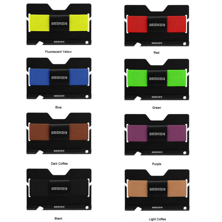 ZEEKER JK03  Aluminum Alloy Card Holder Multi-Function Elastic Band Women And Men Wallet Metal Business Card Holder(Black) - Card & Passport Bags by ZEEKER | Online Shopping South Africa | PMC TechLife