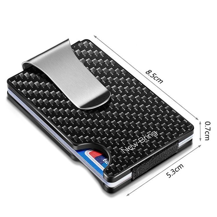 New-Bring Metal Carbon Fiber Wallet Ultra-Thin Card Holder Male RFID Anti-Theft Simple Wallet Bank Credit Card Storage Device(Black) - Card & Passport Bags by New-Bring | Online Shopping South Africa | PMC TechLife | Buy Now Pay Later Mobicred