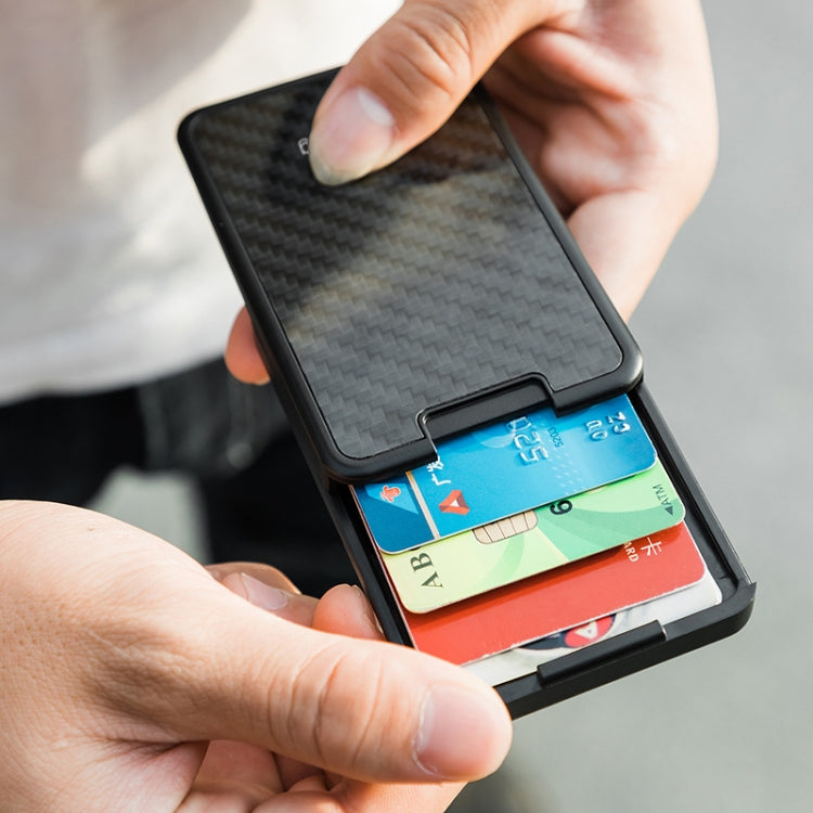 New-Bring  Carbon Fiber Metal Card Holder Male Personality Card Holder Anti-Theft  RFID Ultra-Thin Small Card Box(Black) - free shipping - PMC TechLife - Order now!