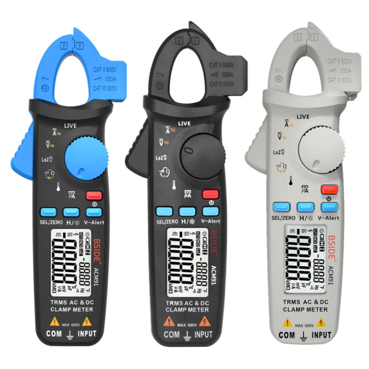 BSIDE ACM91 Digital Clamp Meter AC/DC Current 1mA True RMS Auto Range  Capacitor Tester Multimeter(Blue) - free shipping - PMC TechLife - Order now!