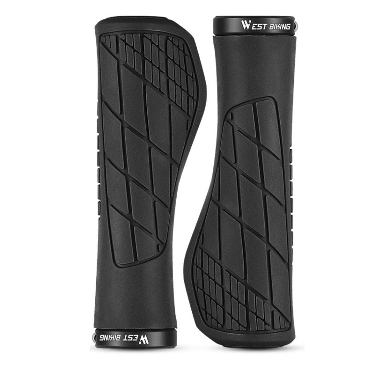 1 Pair WEST BIKING YP0804060 Bicycle Grips Mountain Bike Non-Slip Rubber Grips(Black) - Bicycle Grips by WEST BIKING | Online Shopping South Africa | PMC TechLife | Buy Now Pay Later Mobicred