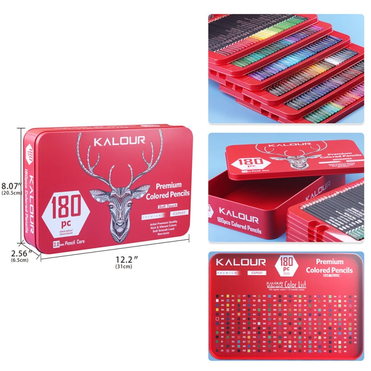 KALOUR 180 Colors Color Lead Set Painted Pencils Art Painting Supplies(Iron Box) - free shipping - PMC TechLife - Order now!