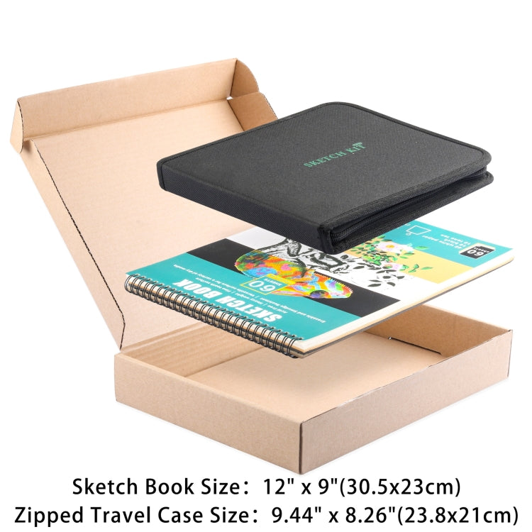 50 in 1 Sketch Pencil Tool Set High-Gloss Metal Pen Carbon Pen Painting Art Set(Black) - Art Supplies by PMC TechLife | Online Shopping South Africa | PMC TechLife