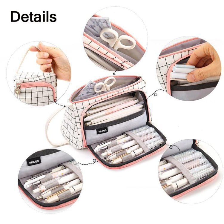 Angoo Large Capacity Pencil Case Cute Canvas Stationery Bag, Color: Black White In The Palm - free shipping - PMC TechLife - Order now!