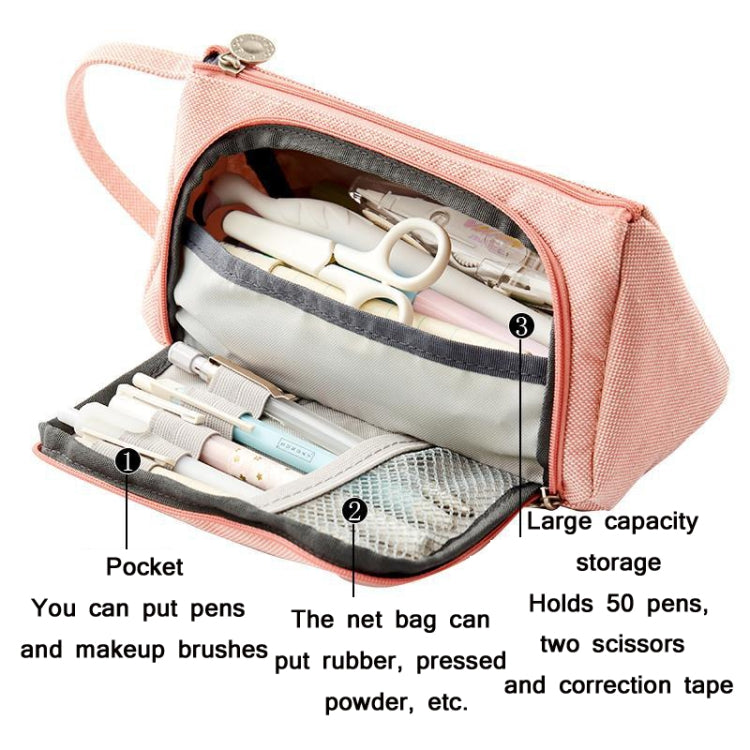 Angoo Large Capacity Pencil Case Cute Canvas Stationery Bag, Color: Black White In The Palm - free shipping - PMC TechLife - Order now!