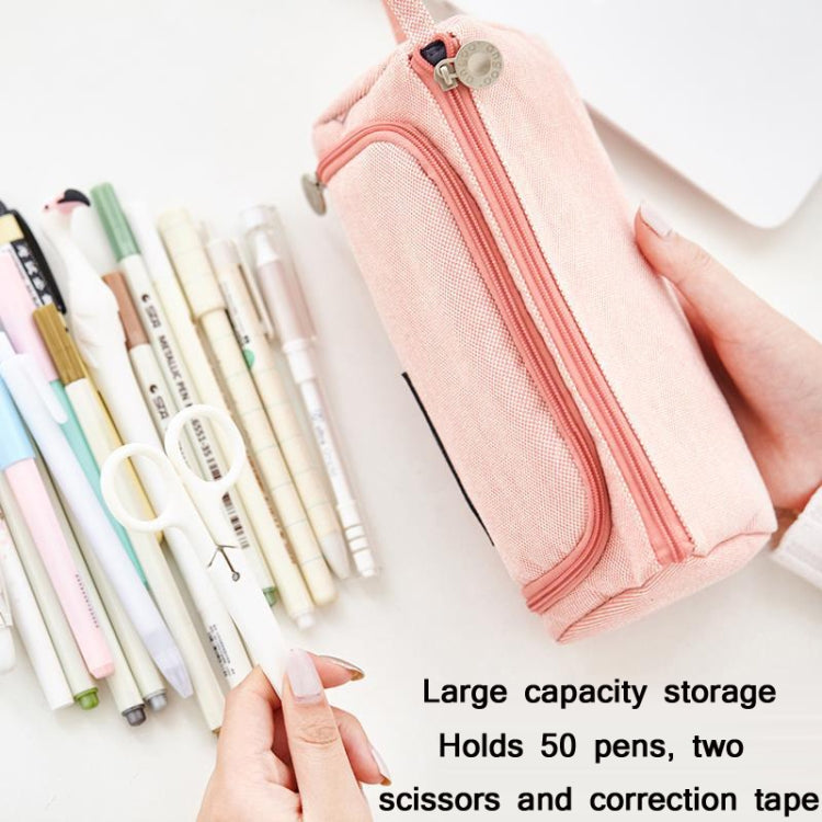 Angoo Large Capacity Pencil Case Cute Canvas Stationery Bag, Color: Black White In The Palm - free shipping - PMC TechLife - Order now!