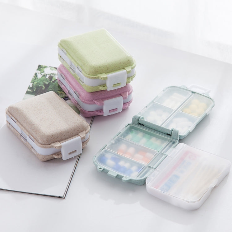 6 PCS C1617 Portable Dispensing Sealed Pill Box Wheat Straw Large-capacity Storage Box(Green) - free shipping - PMC TechLife - Order now!