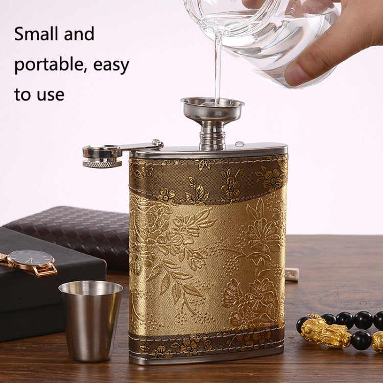 Portable Stainless Steel Hip Flask Set With Wine Glass Funnel, Style: 8OZ Old Jack Patch Core - Condiment Bottles & Hip Flasks by PMC TechLife | Online Shopping South Africa | PMC TechLife