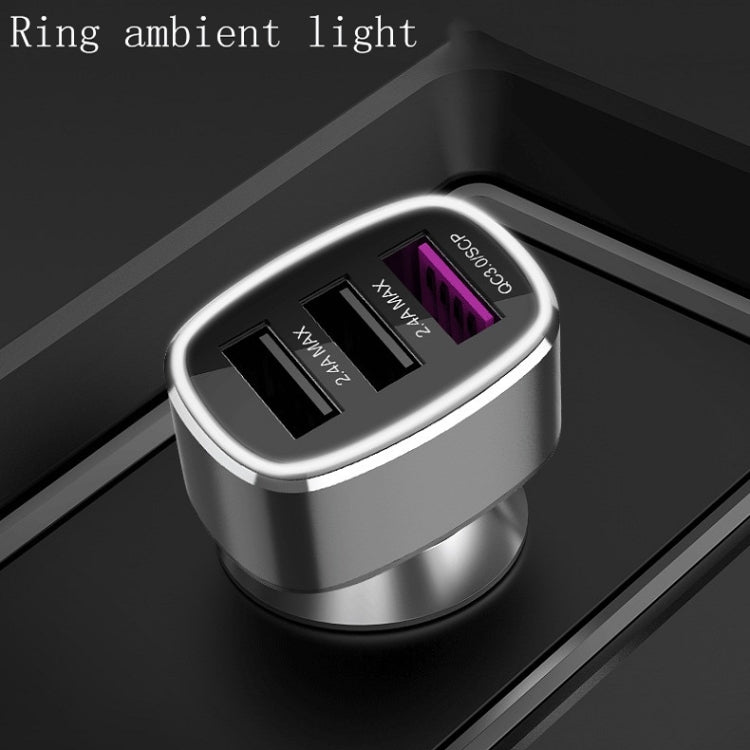 Three USB Ports Car Fast Charging Charger For Huawei/For OPPO/VIVO/OnePlus And Other Flash Charging, Model: GT680 Black - Car Charger by PMC TechLife | Online Shopping South Africa | PMC TechLife