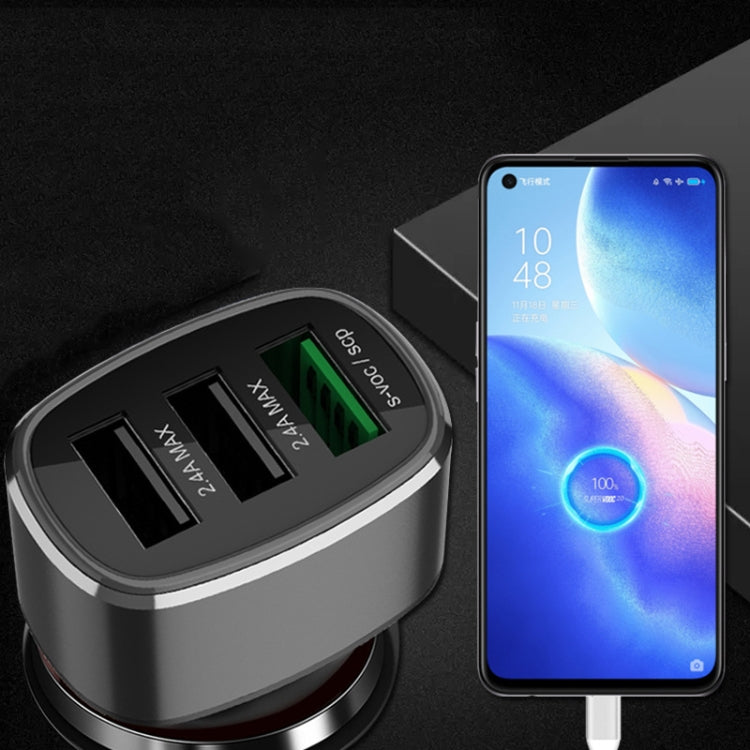 Three USB Ports Car Fast Charging Charger For Huawei/For OPPO/VIVO/OnePlus And Other Flash Charging, Model: GT680 Black - Car Charger by PMC TechLife | Online Shopping South Africa | PMC TechLife
