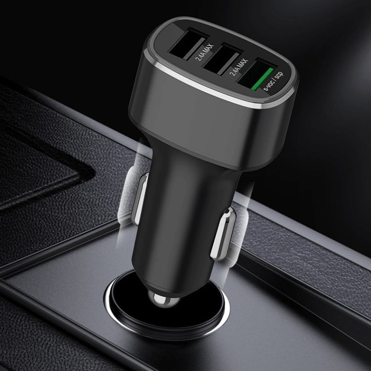 Three USB Ports Car Fast Charging Charger For Huawei/For OPPO/VIVO/OnePlus And Other Flash Charging, Model: GT680 Black - Car Charger by PMC TechLife | Online Shopping South Africa | PMC TechLife