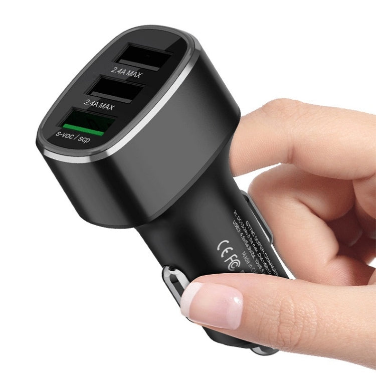Three USB Ports Car Fast Charging Charger For Huawei/For OPPO/VIVO/OnePlus And Other Flash Charging, Model: GT780 Gray - Car Charger by PMC TechLife | Online Shopping South Africa | PMC TechLife