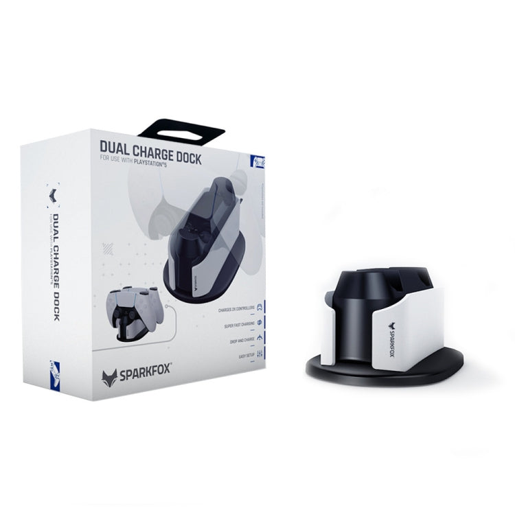 SPARKFOX W20P508 Dual Charger With Contacts Wireless Handle Charger For PS5, Style: Charger+Data Cable - Charger & Power by SPARKFOX | Online Shopping South Africa | PMC TechLife | Buy Now Pay Later Mobicred