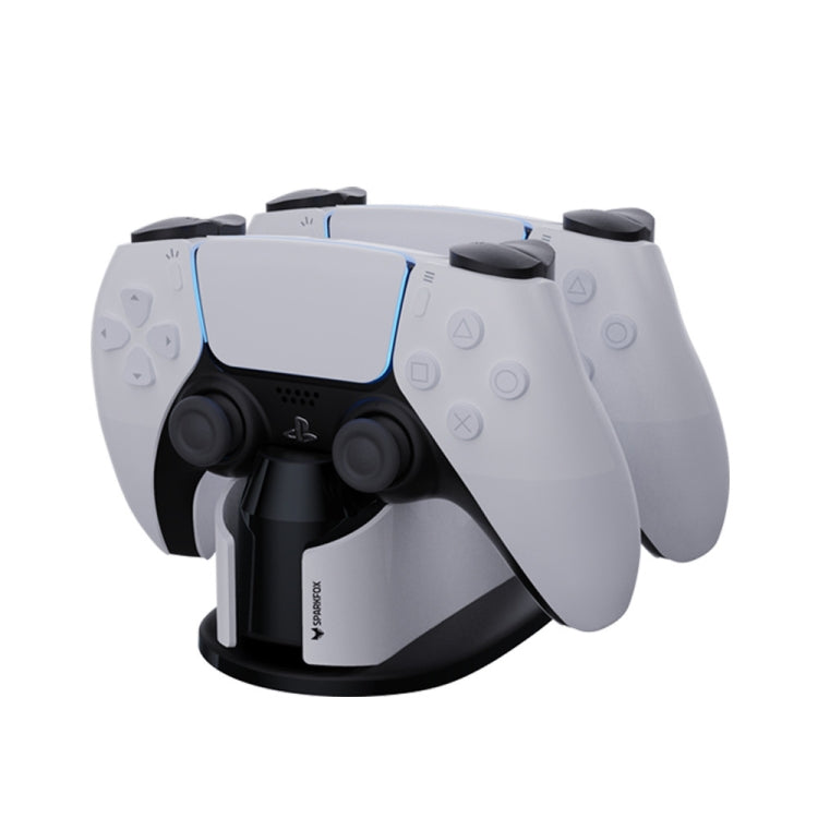 SPARKFOX W20P508 Dual Charger With Contacts Wireless Handle Charger For PS5, Style: Charger+Data Cable - Charger & Power by SPARKFOX | Online Shopping South Africa | PMC TechLife | Buy Now Pay Later Mobicred
