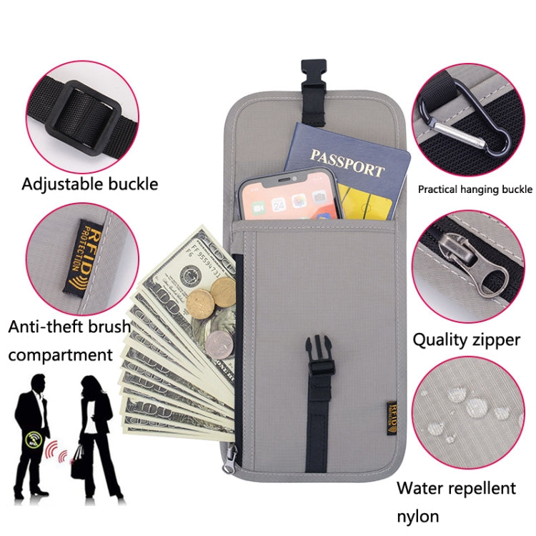 1062 Travel Passport Bag RFID Multi-Function Document Holder Hanging Neck Ticket Protective Case(Rose Red) - free shipping - PMC TechLife - Order now!