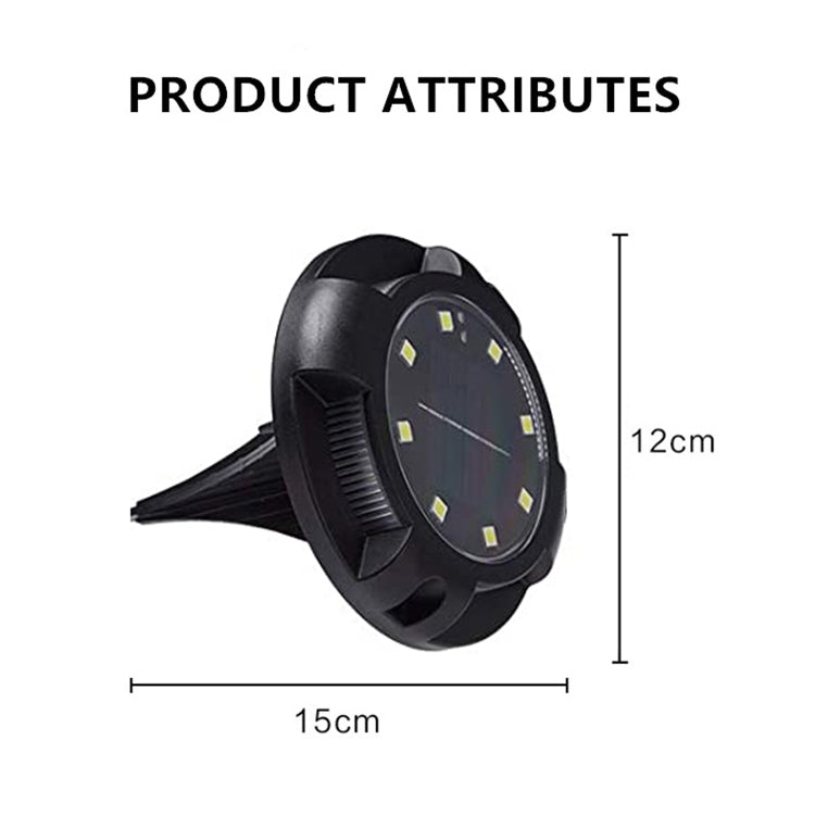 Outdoor Solar Underground Lamp Rotating Buried Lawn Lamp , Spec: 8 LEDs Warm+Blue Light (Plastic Shell) - Buried Lights by PMC TechLife | Online Shopping South Africa | PMC TechLife