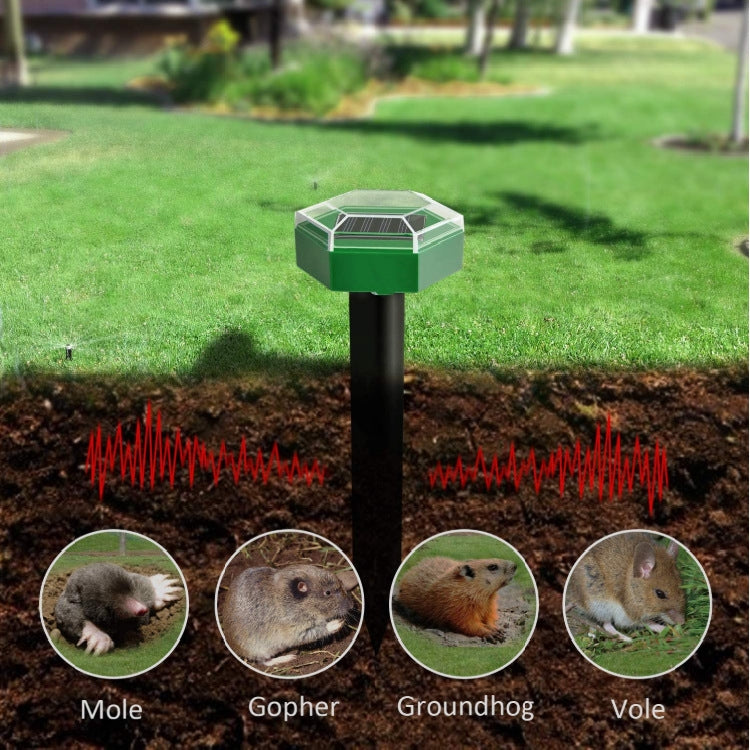 Outdoor Hexagonal Solar Ultrasonic Mole Repeller Inserted Into The Lawn Outdoor Animal Repeller(Green) - Outdoor Insect Repellent by PMC TechLife | Online Shopping South Africa | PMC TechLife | Buy Now Pay Later Mobicred