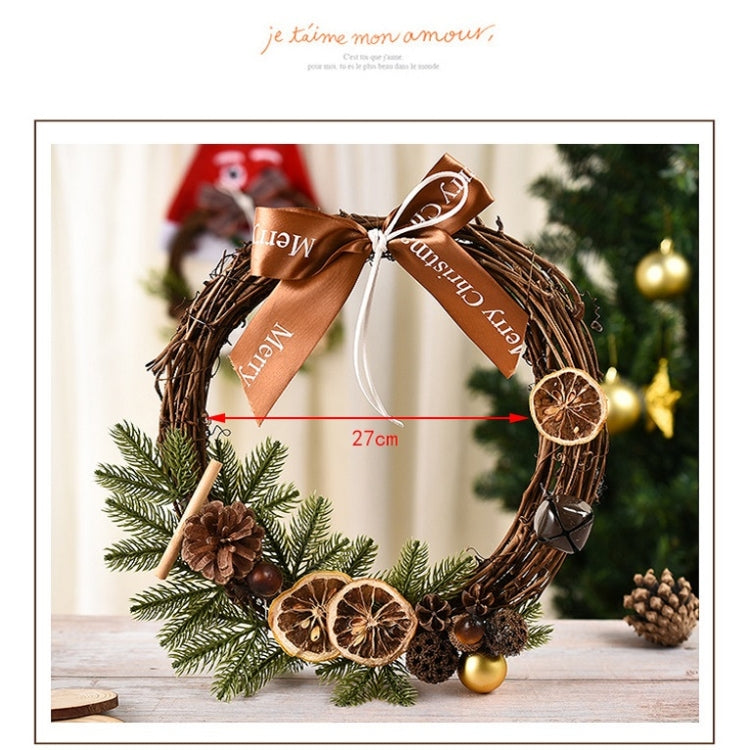 Christmas Decoration Wreath Garland Rattan Door Hanging, Specification: Lemon - Ornaments by PMC TechLife | Online Shopping South Africa | PMC TechLife