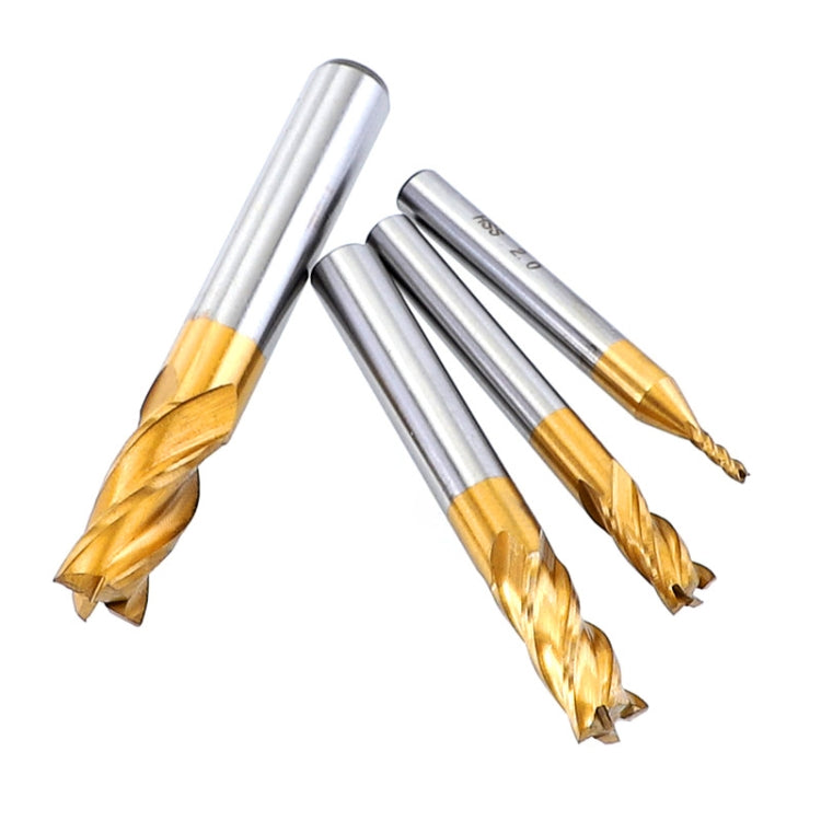 7 PCS/Set High-Speed Steel And Aluminum End Face Milling Cutter With Straight Shank Titanium-Plated Milling Cutter - Others by PMC TechLife | Online Shopping South Africa | PMC TechLife