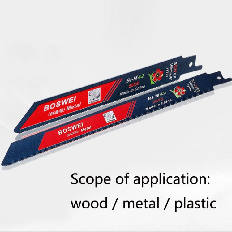 S922EF BOSWEI Hardcore Reciprocating Saw Strip Fine Teeth Saber Saw Blade Metal Plastic Wood Bimetal Curve Saw Blade - Electric Saws & Accessories by BOSWEI | Online Shopping South Africa | PMC TechLife