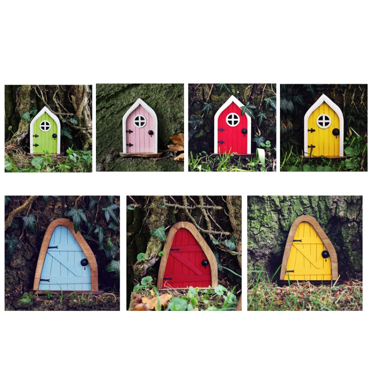 Courtyard Wooden Miniature Fairy Dwarf Door Tree Decoration(Oval Door (Blue)) - Yard & Garden Decor by PMC TechLife | Online Shopping South Africa | PMC TechLife