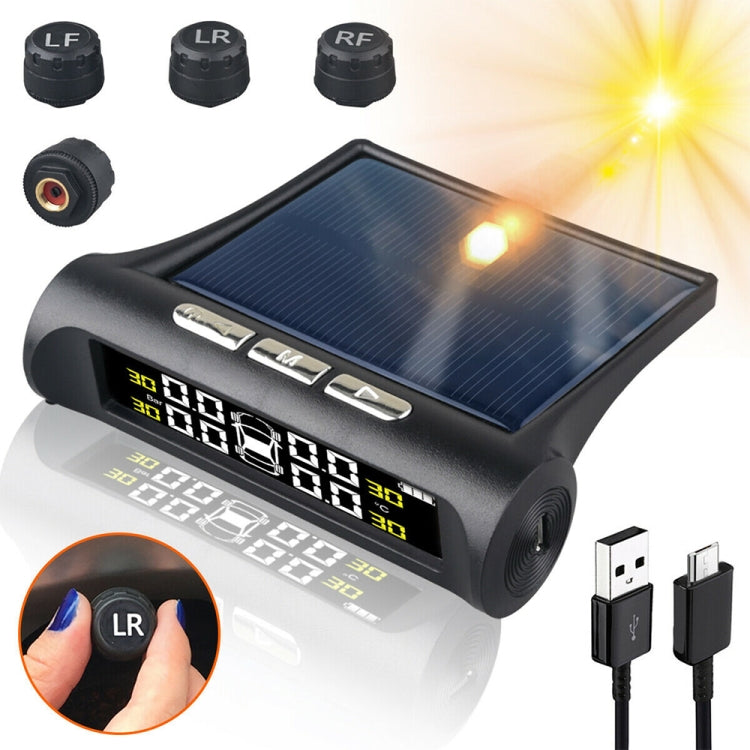 T1 Vehicle-mounted Solar Wireless Tire Pressure Monitoring System General-purpose Vehicle Tire Pressure Thermometer(Black) - Tire Pressure Gauges by PMC TechLife | Online Shopping South Africa | PMC TechLife